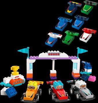 Конструктор LEGO DUPLO Town Автомобили для гонок и пилоты команд Формулы-1 70 деталей с 3 лет 10445 фото 1