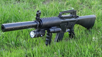 Игрушечный пневматический автомат на пластиковых пульках 6мм CYMA (M4) P.1158A фото 1