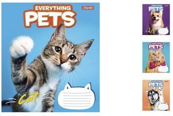 Учебные тетради в клетку на 24 листа 1Вересня Everything pets 20шт. 765868 фото 1