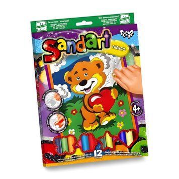 Дитяча картина з кольорового піску Danko Toys Sandart Ведмедик SA-02-09 фото 1