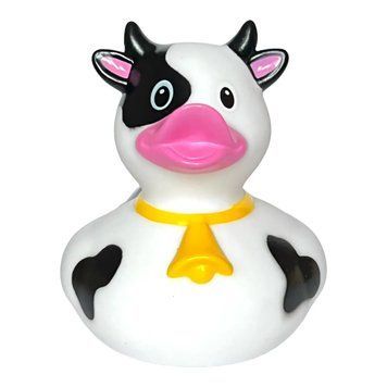 Стильна тематична гумова качечка FunnyDucks "Корівка" L1832 фото 1