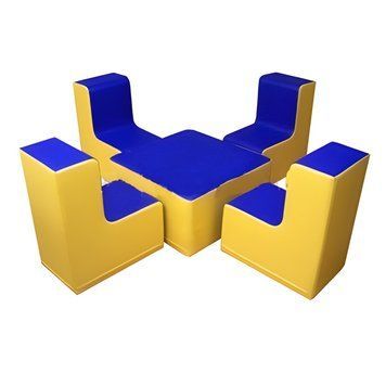 Комплект детской мебели из мягких блоков Стол и 4 стула Tia Квартет 5 элементов фото 1