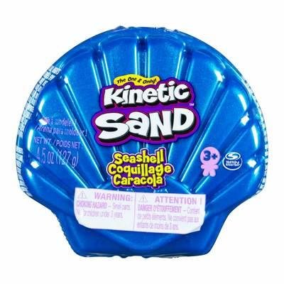 Двоколірний кінетичний пісок для дитячої творчості Kinetic Sand "Ракушка" блакитна 127 г фото 1