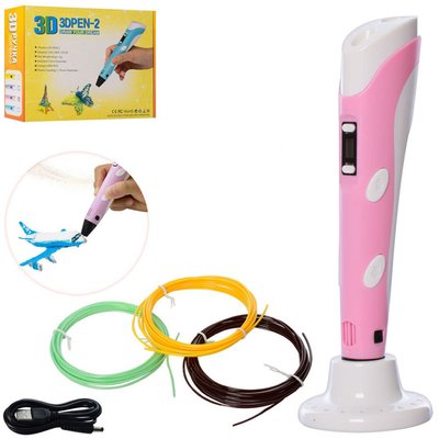 3D ручка для дитячої творчості 3DPEN-2 19 см, тип філаменту (пластик) Рожевий 168-Y фото 1