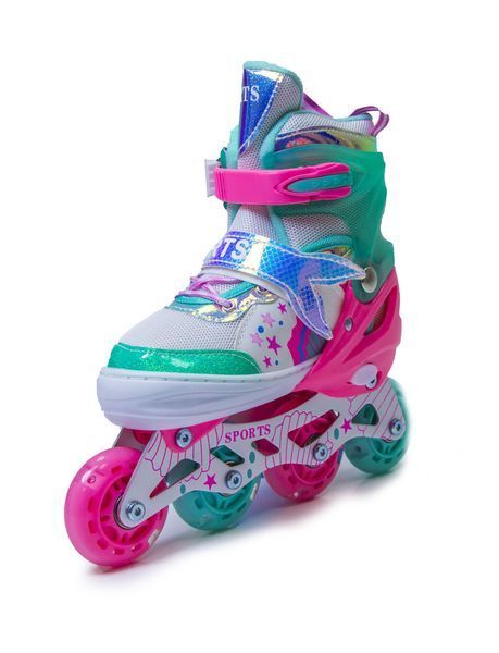 Детские раздвижные ролики 34-37 Scale Sports Mermaid подсветка колес бирюзовый фото 8