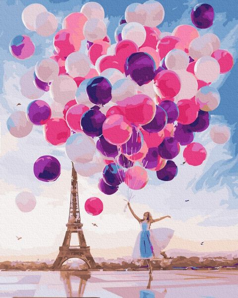 Картина за номерами BrushMe "Повітряні кулі Парижа" 40х50см BS551 фото 1