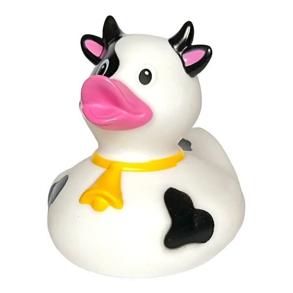 Стильна тематична гумова качечка FunnyDucks "Корівка" L1832 фото 2