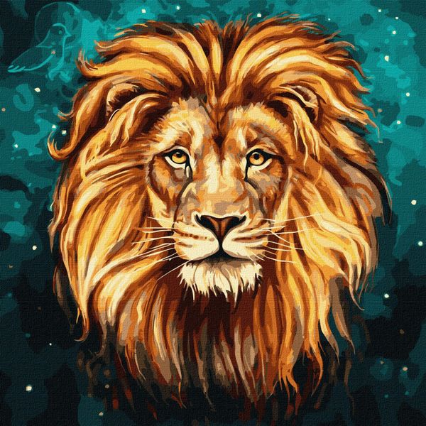 Картина за номерами Ідейка "Розкішний лев" 40х40см KHO4286 фото 1