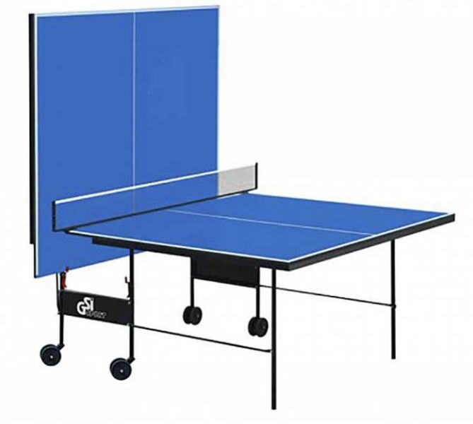 Теннисный стол передвижной GSI Sport Compact Premium Gk-6 с аксессуарами 274х152 см ЛДСП синий фото 2