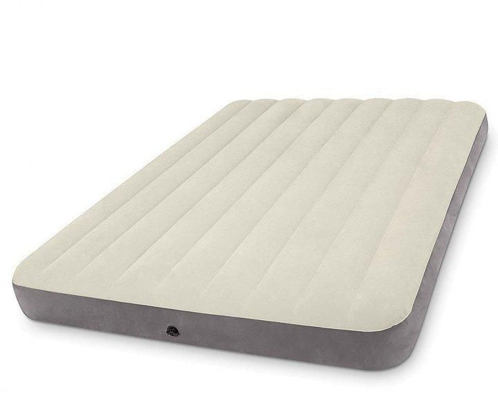 Велюровий надувний матрац для відпочинку та сну Intex подвійний 152x203x25 см 64102 фото 3