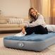 Велюровый надувной матрас для отдыха и сна Intex одноместный с аккумуляторным насосом 191х76х25см 64187 фото 3