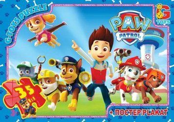 Пазлы G-Toys "Щенячий патруль" 35 элементов + постер 21 х 30 см PW0812 фото 1