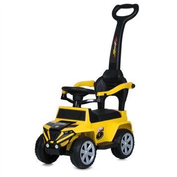Дитяча машинка-каталка Jeep музична з батьківською ручкою з 1 року до 25 кг жовта M 5805EL фото 1