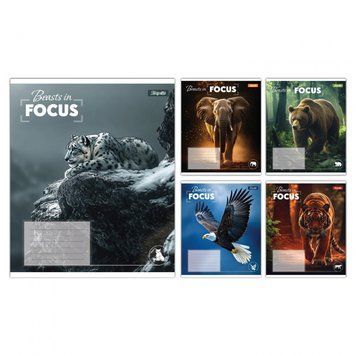 Набір учнівських зошитів 1 Вересня Beasts in Focus формат А5, 36 арк. в лінійку 15 шт. 768059 фото 1