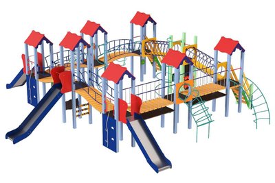 Дитячий вуличний ігровий комплекс KDG Моє місто 1060х990х380см фото 1