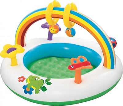 Детский надувной бассейн Bestway Радуга с аркой и игрушками 91х56 см объем 156 л BW 52239 фото 1