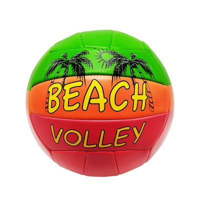 Волейбольний м'яч №5 Bambi діаметр 21 см PVC рожевий із зеленим EV-3205 фото 1