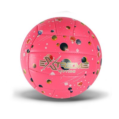 Волейбольний м'яч №5 Extreme Motion PVC діаметр 21 см рожевий VB24184 фото 1