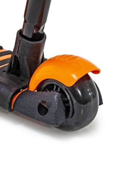 Детский самокат - трансформер 6 в 1 с бортиком и подсветкой Scooter Божья коровка оранжевый фото 4