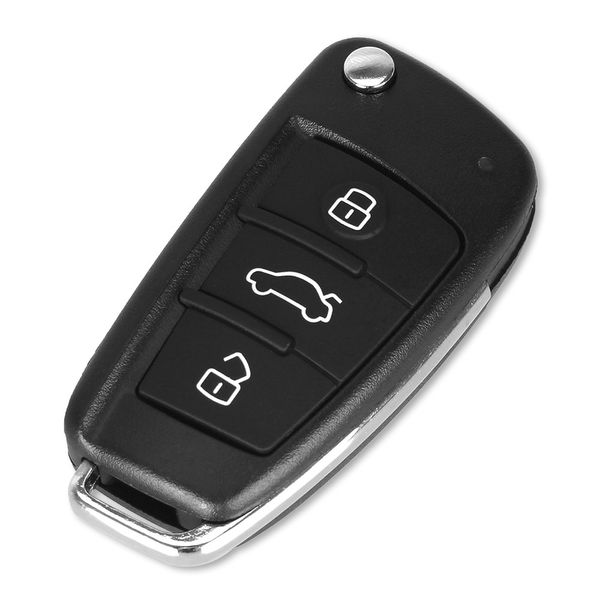 Силиконовый чехол для автомобильного флип-ключа AUDI (Ауди) черный карбон фото 2