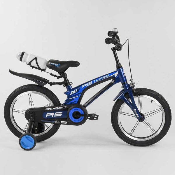 Велосипед дитячий двоколісний 16" CORSO Turbo синій 21235 фото 3