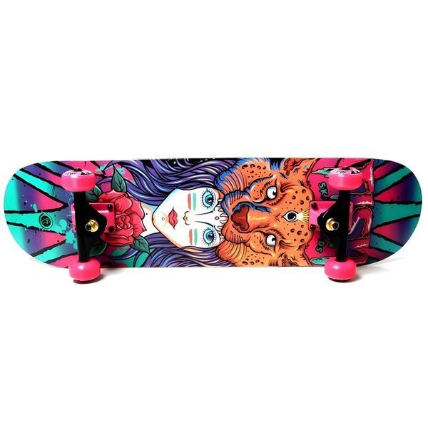 Скейтборд для підлітків Fish Skateboard Girl для перших трюків 79&times;20 см канадський клен ABEC-9 до 90 кг фото 2