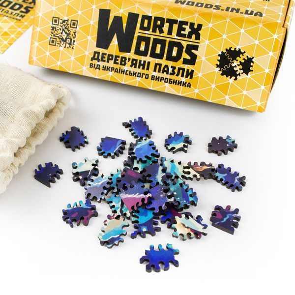 Круглий дерев'яний пазл 50х50 см Wortex Woods Космонавт 508 елементів нестандартної форми PZL20007L фото 4