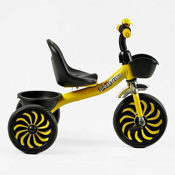 Детский трехколесный велосипед Best Trike стальная рама EVA колеса 10" и 8" желтый SL-12754 фото 2