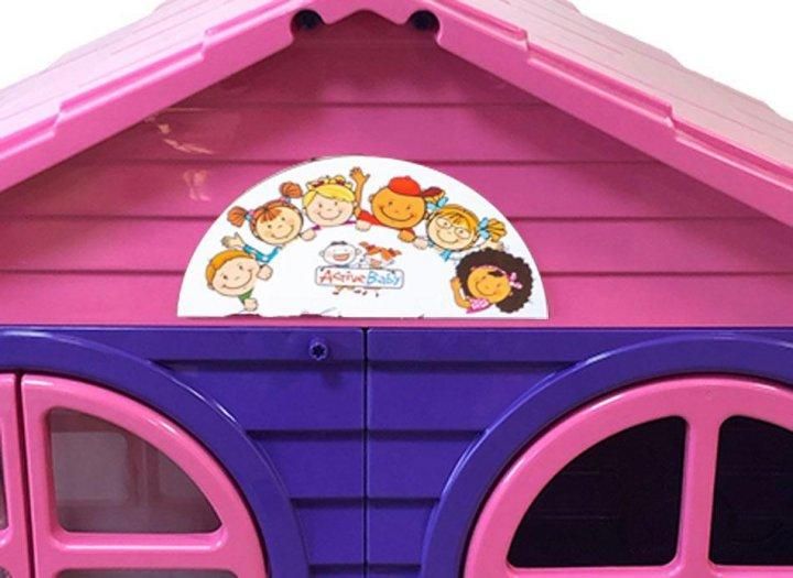 Пластиковый детский игровой домик Doloni с окнами и дверью 130х70х120 см фиолетовый с розовым 02550/10 фото 3