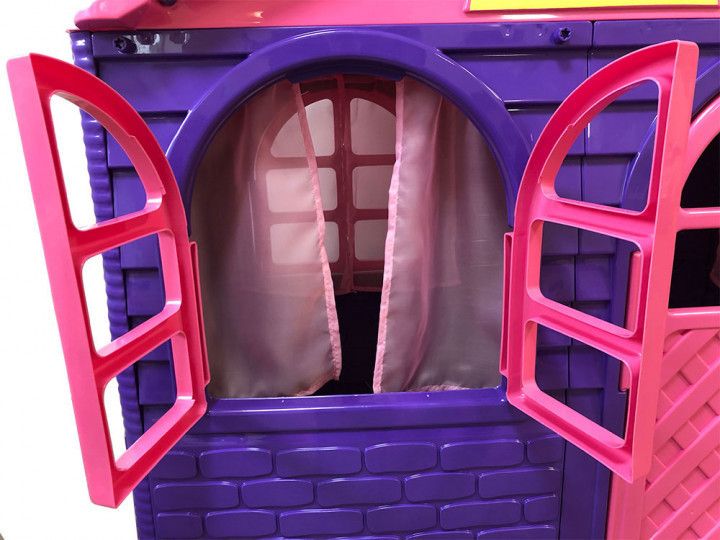 Пластиковий дитячий ігровий будиночок Doloni з вікнами та дверима 130х70х120 см фіолетовий з рожевим 02550/10 фото 4