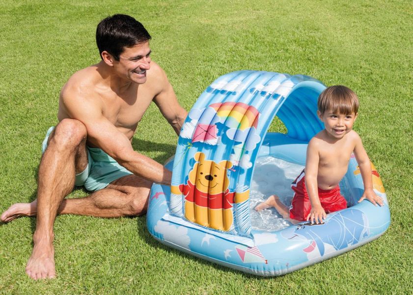 Дитячий надувний басейн Intex Вінні Пух з навісом 109х102х15см об'єм 41 л 58415 фото 2