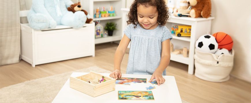 Деревянный пазл 4 в 1 Melissa&Doug "Динозавры" 12х4 элементов 15х20 см MD3791 фото 4
