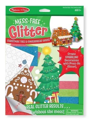 Аппликация со сверкающими наклейками "Glitter Art Рождественская елка и пряничный домик" Melissa & Doug MD8404 фото 1