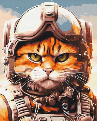 Картина за номерами BrushMe серії Патріот "Котик головний пілот © Маріанна Пащук" 40х50см BS53804 фото 1