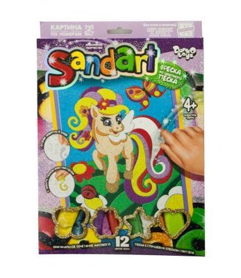 Дитяча картина із кольорового піску Danko Toys Sandart Поні SA-01-04 фото 1