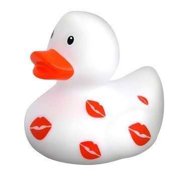 Стильная тематическая резиновая уточка FunnyDucks "Поцелуйчик" F1995 фото 1