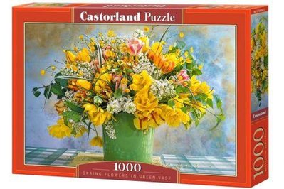 Пазлы Castorland "Весенние цветы в зеленой вазе" 1000 элементов 68 х 47 см C-104567 фото 1