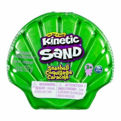Двухцветный кинетический песок для детского творчества Kinetic Sand "Ракушка" зеленая 127 г фото 1