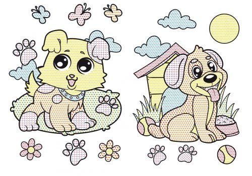 Большая водная раскраска А4 Crystal Book "Щенки" укр фото 2