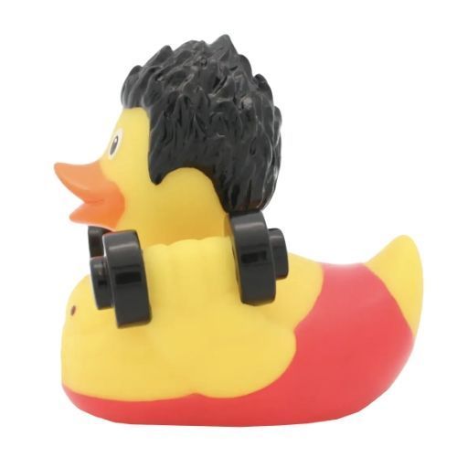 Стильна тематична гумова качечка FunnyDucks "Качок бодібілдер" L2098 фото 4