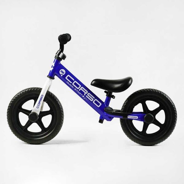 Дитячий біговел Corso Sprint 12" зі сталевою рамою та EVA колесами синій JR-96033 фото 2