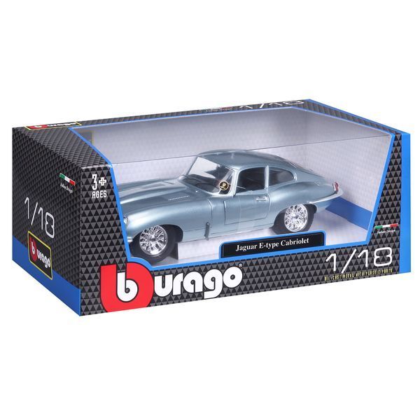 Колекційна модель автомобіля Bburago Jaguar E-Type Coupe (1961), масштаб 1:18, синій 18-12044 фото 9