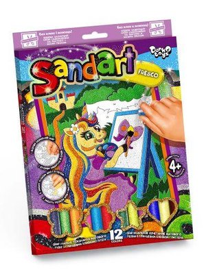 Дитяча картина з кольорового піску Danko Toys Sandart Райдужна поні SA-02-02 фото 1