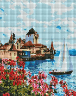 Алмазна мозаїка Ідейка "Яскрава Швейцарія" 40х50см AMO7237 фото 1