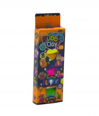 Набір для ліплення Danko Toys Bubble Clay Fluoric (укр) BBC-FL-6-02U фото 1
