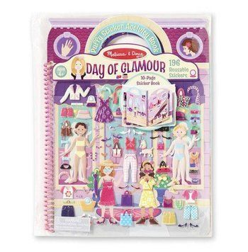 Объемные многоразовые наклейки с тематическим альбомом Melissa & Doug "Гламур" 196 наклеек MD19412 фото 1