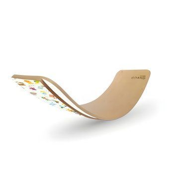 Деревянный рокерборд для детей и взрослых SwaeyBoard XL пробковый принт ABC с защитой пальцев до 150 кг фото 1
