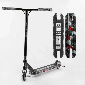 Трюковий самокат Best Scooter Graffity Skull HIC-система, пеги, колеса 110 мм сірий BS-77101 фото 1