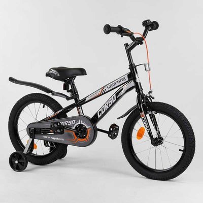 Велосипед дитячий двоколісний 16" CORSO Sporting чорно-білий R-16317 фото 1