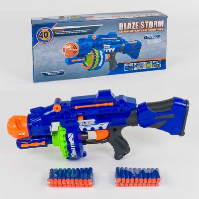 Іграшковий бластер на м'яких патронах 51 см Blaze Storm Automatic Gun 40 патронів 7051 фото 1